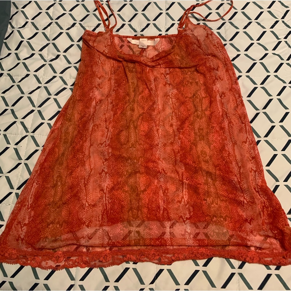 Victoria Secrets Women's Red Snake Print Lingerie Top